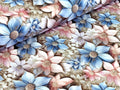 In-house production Organic Cotton Jersey Dreamy Blossoms Pastel Shades Light Blue/Pink