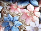 In-house production Organic Cotton Jersey Dreamy Blossoms Pastel Shades Light Blue/Pink