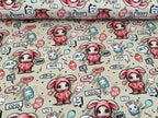 Eigenproduktion Baumwolljersey Sweet Hasengirl auf Beige