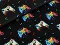 Eigenproduktion Baumwolljersey Gameplay Zocker Gamecontroller Schwarz