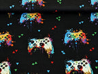 Eigenproduktion Baumwolljersey Gameplay Zocker Gamecontroller Schwarz
