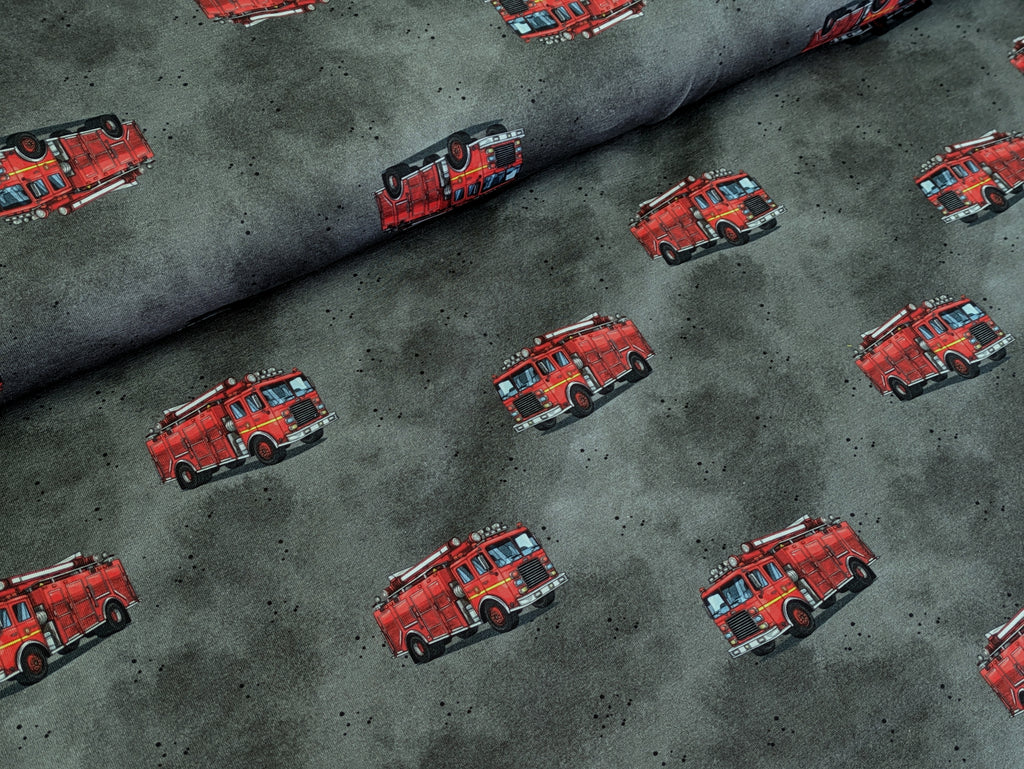 Eigenproduktion Baumwolljersey Feuerwehr Grau