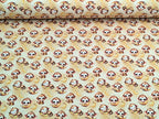 In-house production Cotton jersey Baby monkey and his banana on yellow