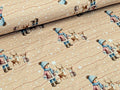 Eigenproduktion Baumwolljersey Winter Kind mit Rehkitzen auf Braunbeige