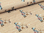 Eigenproduktion Baumwolljersey Winter Kind mit Rehkitzen auf Braunbeige