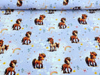 In-house production Cotton Jersey Rainbow Pony on Lilac