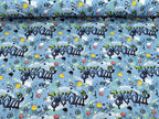 In-house Production Organic Cotton Jersey Awesome Cool Kid on Light Blue