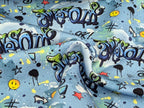 In-house Production Organic Cotton Jersey Awesome Cool Kid on Light Blue
