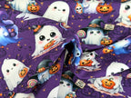 Eigenproduktion Baumwolljersey Gruselige Kleine Geister Halloween Lila -In Produktion -