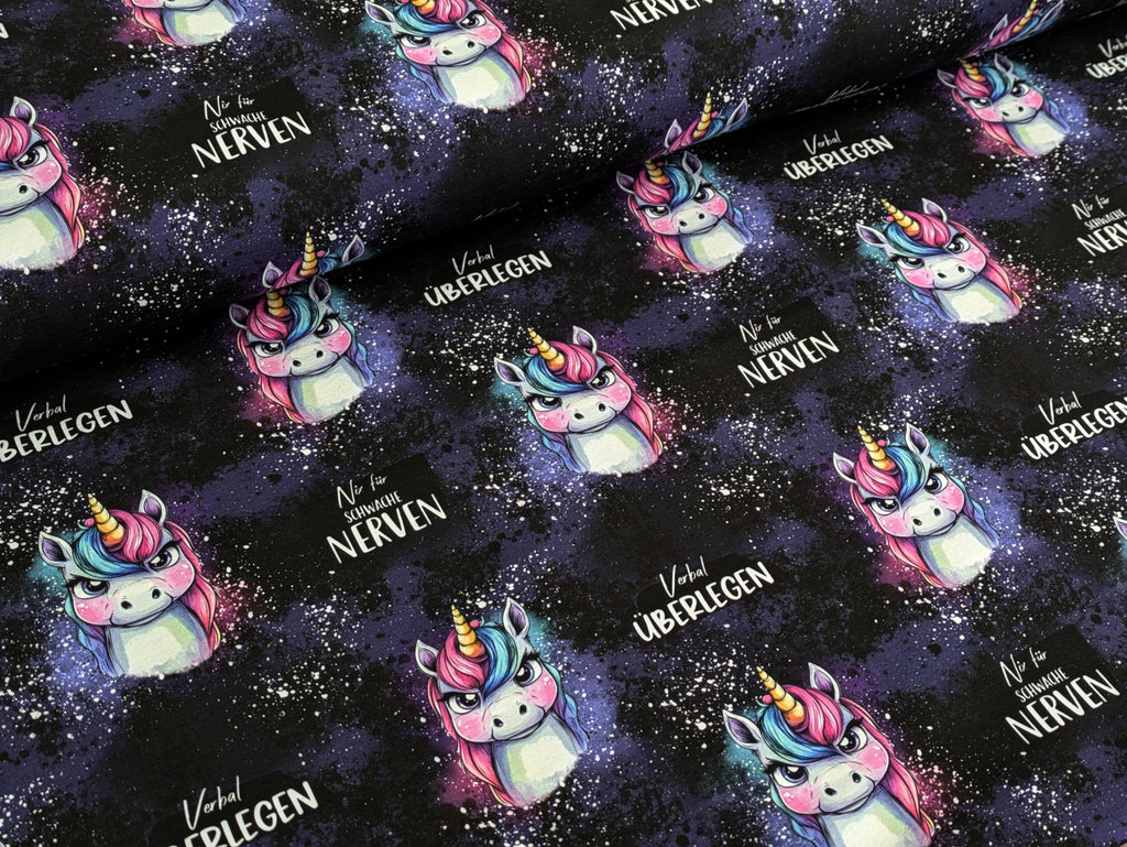 In-house production Cotton Jersey Unicorn Not for the Faint-hearted on Lilac