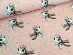 In-house production Cotton Jersey Turtles Girl on Apricot