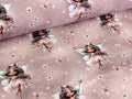 In-house production cotton jersey Butterfly Fairy on antique rose
