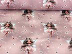 In-house production cotton jersey Butterfly Fairy on antique rose