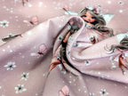 In-house production cotton jersey Butterfly Fairy on antique rose