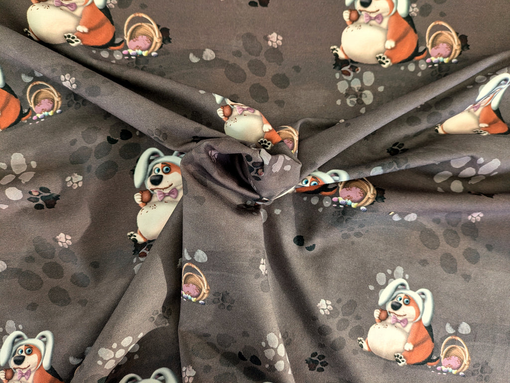 Own Production Cotton Jersey Chunky Little Muncher Eats Too Much Easter Brown/Grey
