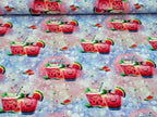 Eigenproduktion Baumwolljersey Süßer Melonen Cocktail auf Pink/Lila -N-