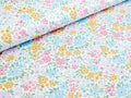 Cotton Jersey Pastel Floral Meadow Cream White