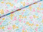 Cotton Jersey Pastel Floral Meadow Cream White