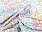 Cotton Jersey Pastel Floral Meadow Cream White