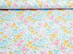 Cotton Jersey Pastel Floral Meadow Cream White