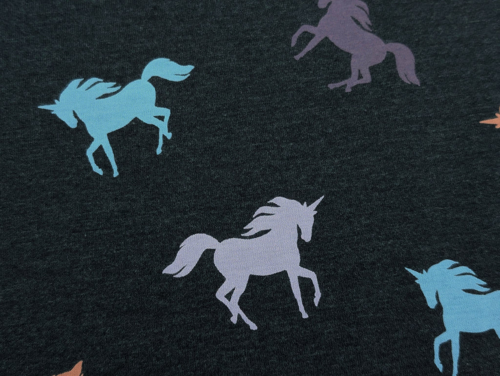 Cotton Jersey Unicorn Night Blue Mélange