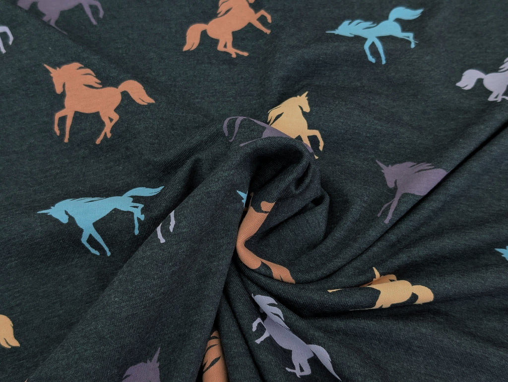 Cotton Jersey Unicorn Night Blue Mélange