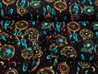 In-house production Cotton Jersey Dreamcatcher Turquoise on Black