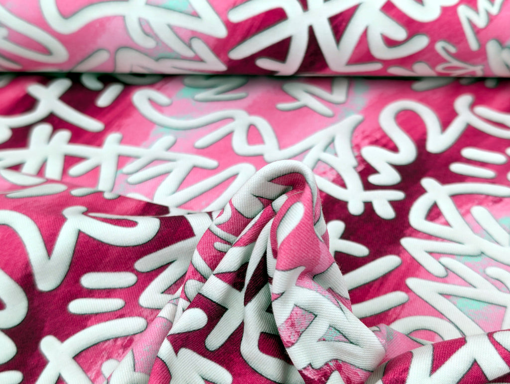 In-house production cotton jersey Lotti and Friends on White