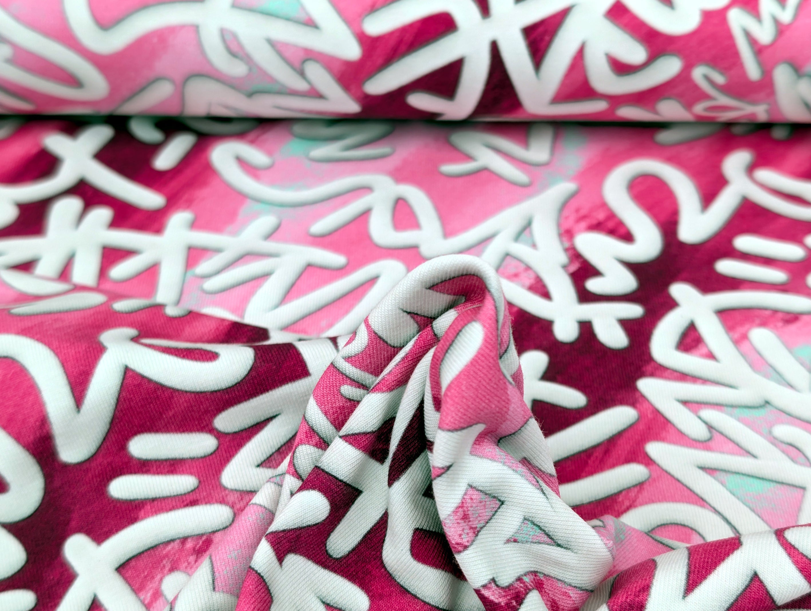 In-house production cotton jersey Lotti and Friends on White