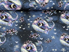 In-house Production Organic Cotton Jersey Whale Wallery on Smokeybluepurple Bluepurple -N-