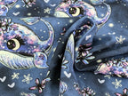 In-house Production Organic Cotton Jersey Whale Wallery on Smokeybluepurple Bluepurple -N-