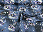 In-house Production Organic Cotton Jersey Whale Wallery on Smokeybluepurple Bluepurple -N-