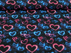 Eigenproduktion Baumwolljersey Sternen Herze in Rosa und Blau