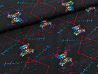 In-house production French Terry Techno Teddy Cuddle Me Wild Colorful / Black