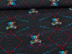 In-house production French Terry Techno Teddy Cuddle Me Wild Colorful / Black