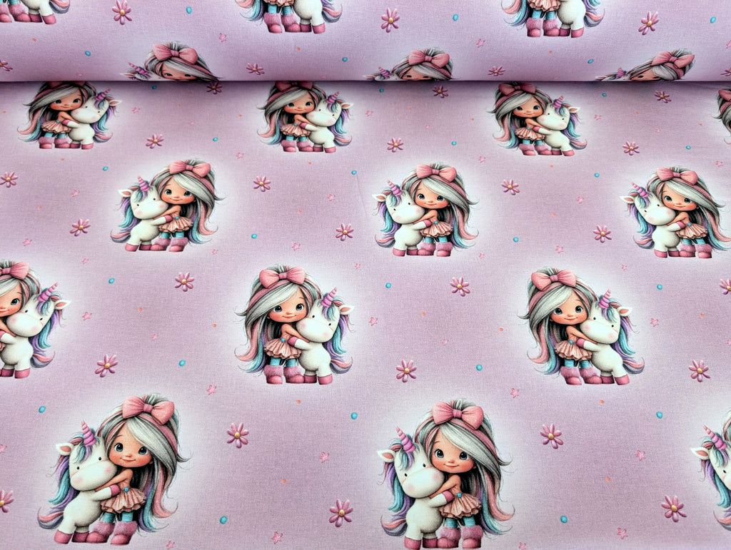 Eigenproduktion French Terry Rainbowgirl auf Meliert Rosa