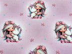 Eigenproduktion French Terry Rainbowgirl auf Meliert Rosa