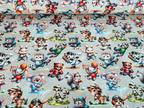 Cotton jersey Animals Sports on Light Grey