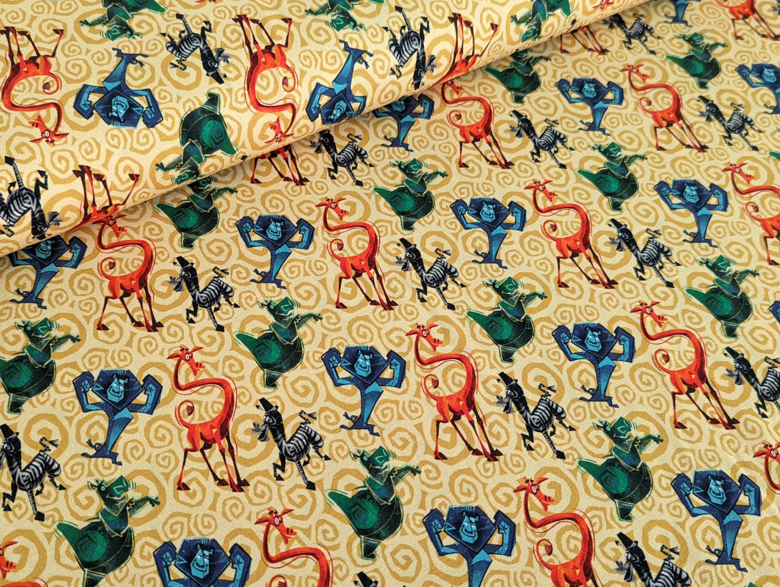 Digital Cotton Jersey Madagascar on Yellow