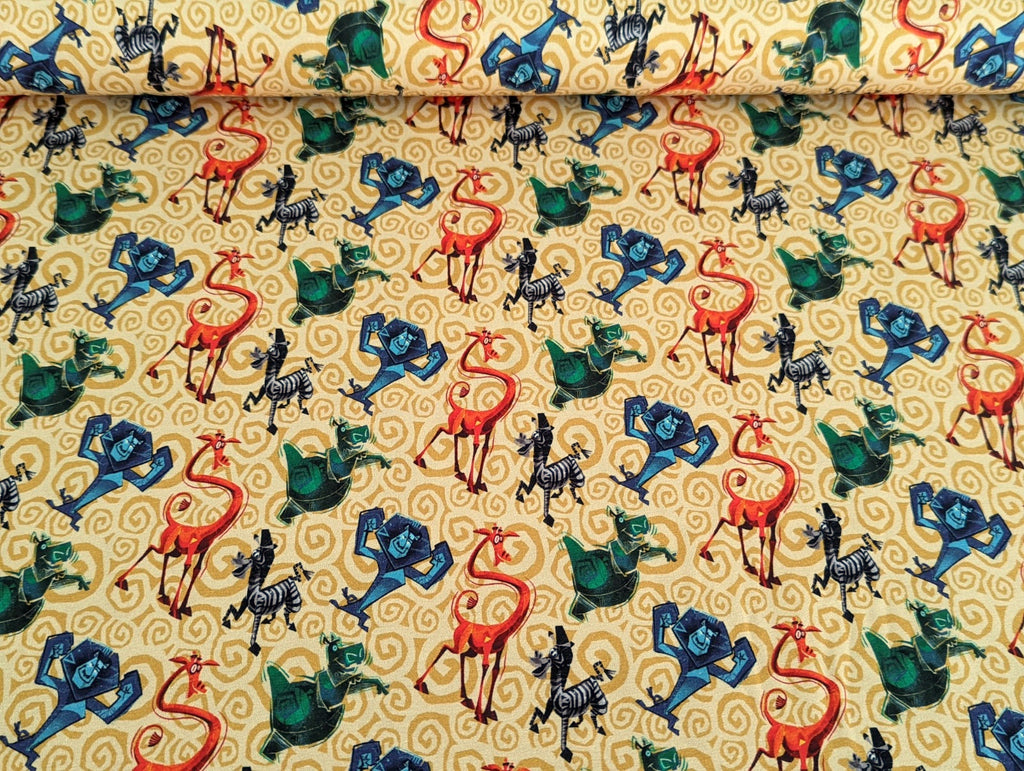 Digital Cotton Jersey Madagascar on Yellow