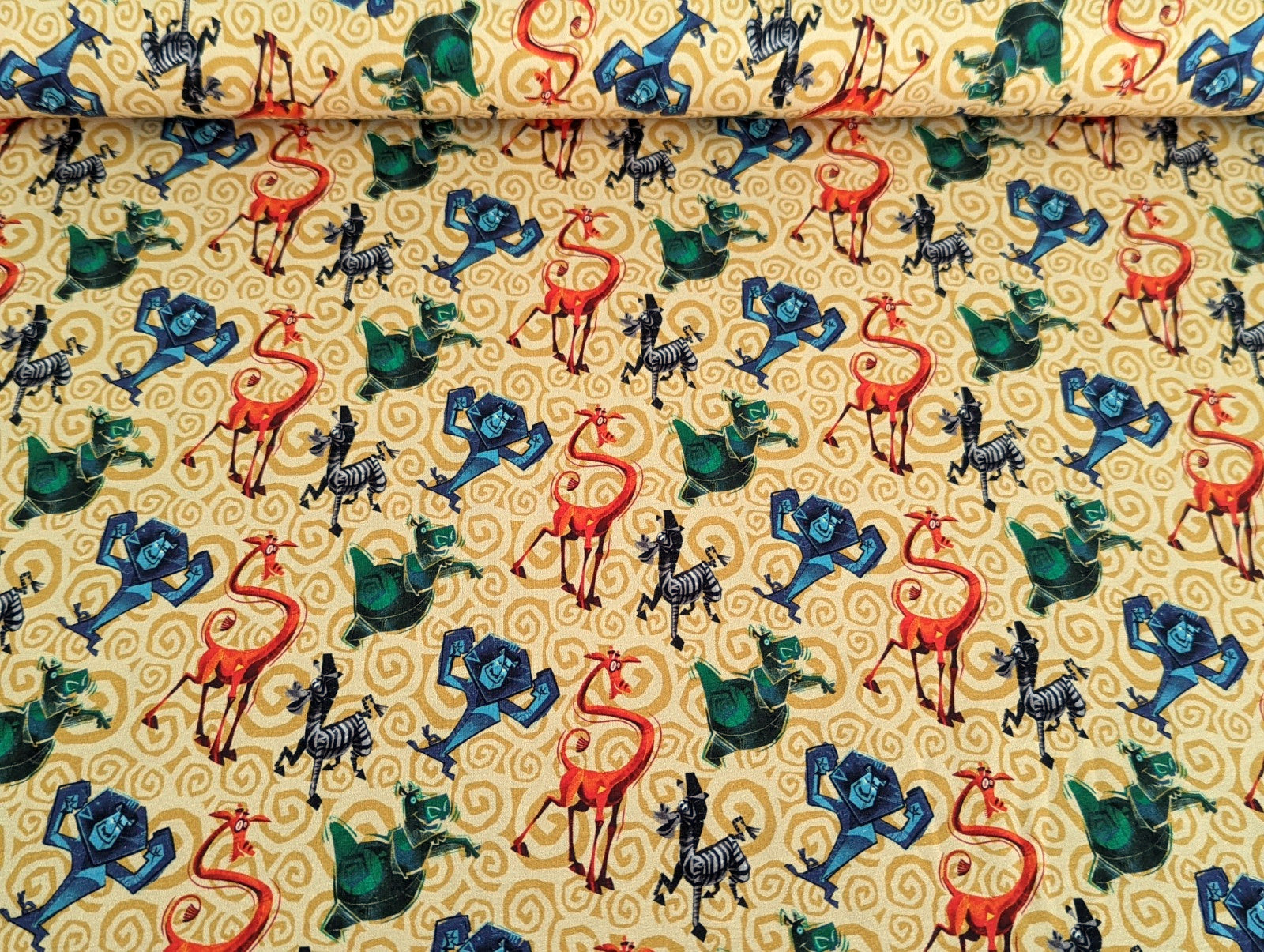 Digital Cotton Jersey Madagascar on Yellow