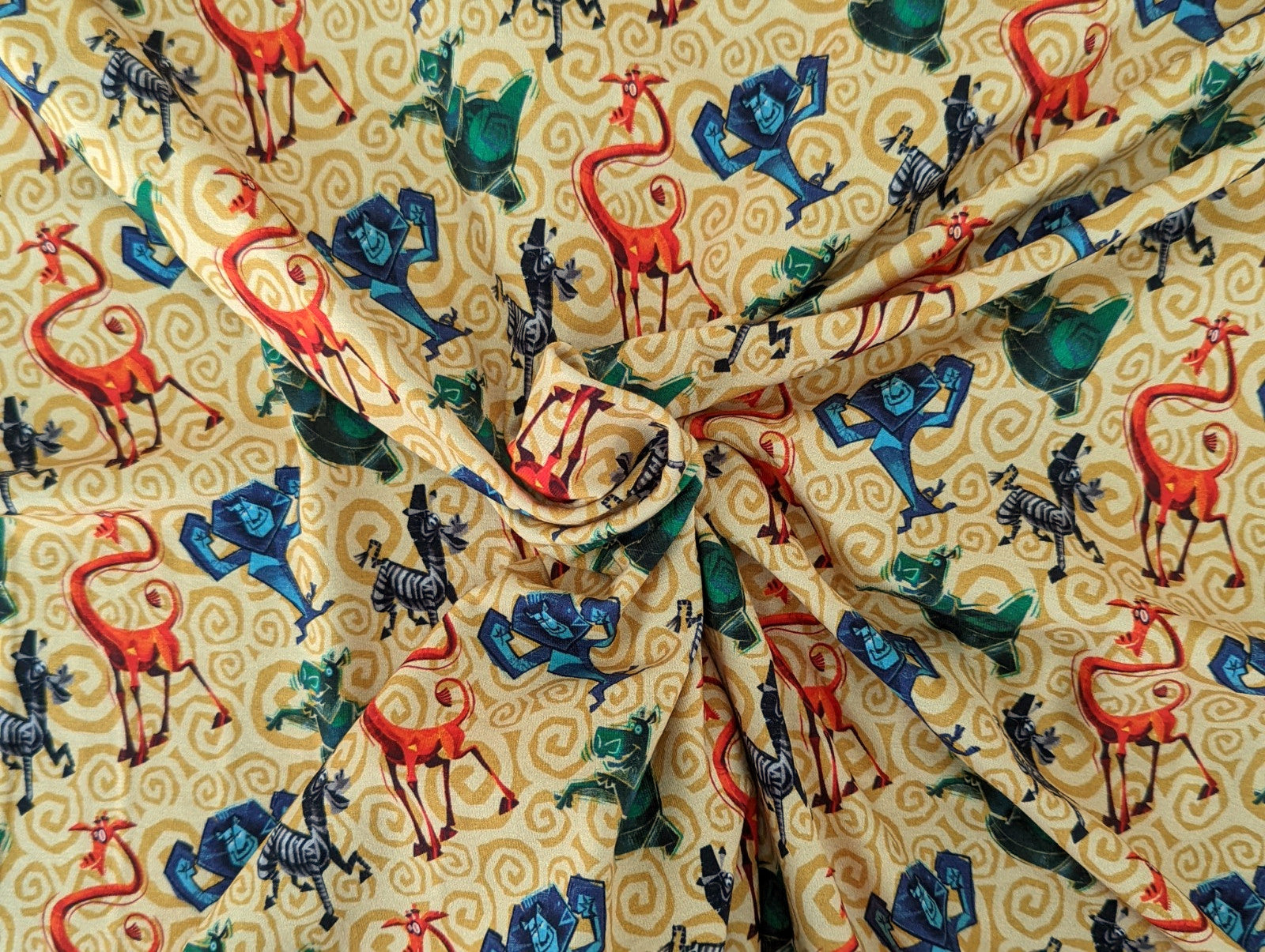 Digital Cotton Jersey Madagascar on Yellow