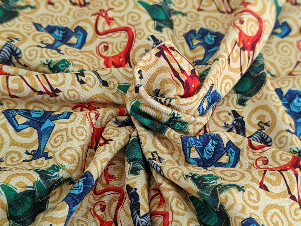 Digital Cotton Jersey Madagascar on Yellow