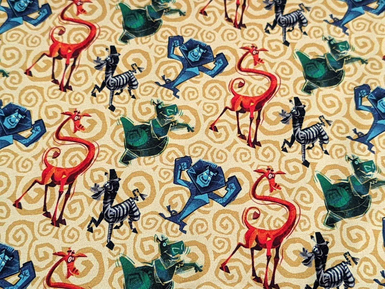 Digital Cotton Jersey Madagascar on Yellow
