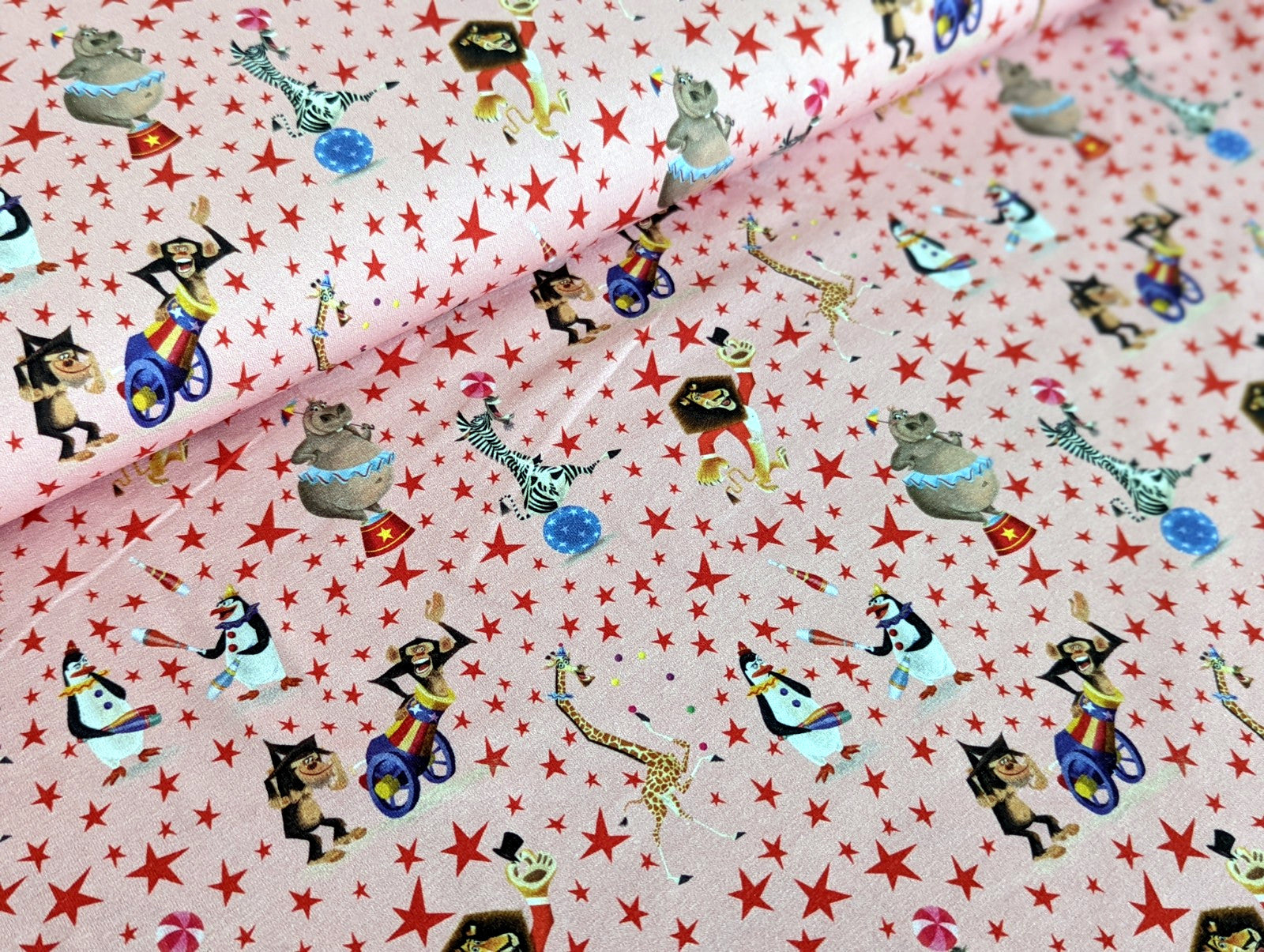 Cotton Jersey Digital Madagascar Circus Light Pink