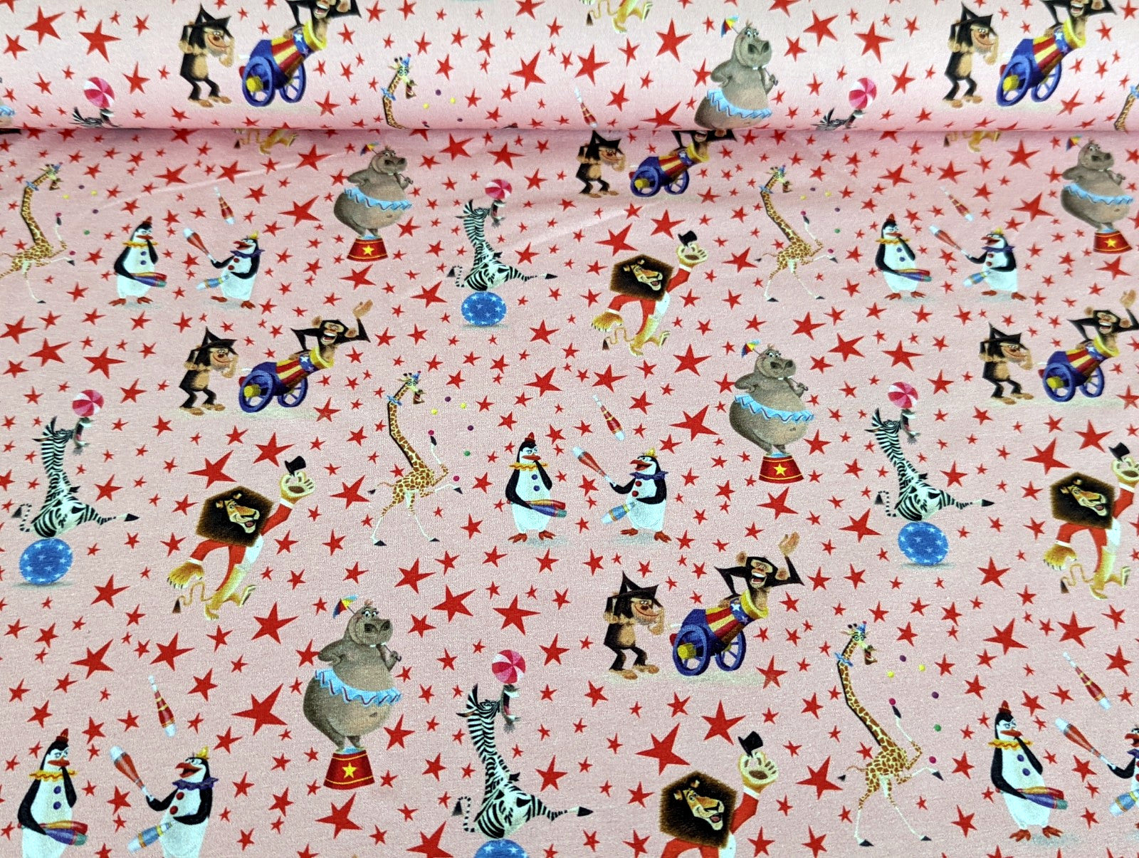 Cotton Jersey Digital Madagascar Circus Light Pink