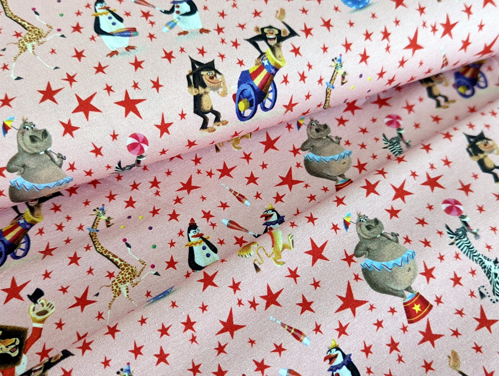 Cotton Jersey Digital Madagascar Circus Light Pink