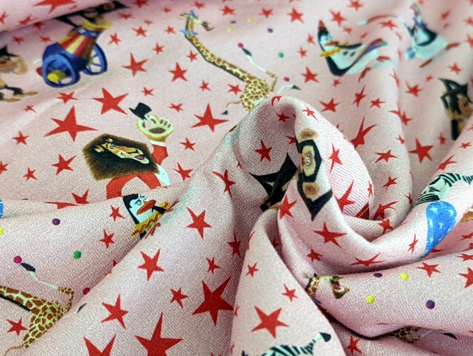 Cotton Jersey Digital Madagascar Circus Light Pink