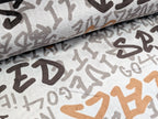 Cuddle Fleece Lettering Grey/Brown