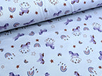 Happy Fleece Rainbow Unicorn Clouds Lilac